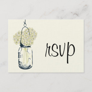 Hydrangea-u. Maurer-Glas-Hochzeit UAWG RSVP Karte