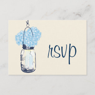Hydrangea-u. Maurer-Glas-Hochzeit UAWG RSVP Karte