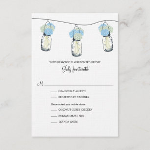 Hydrangea-u. Maurer-Glas-Hochzeit UAWG RSVP Karte