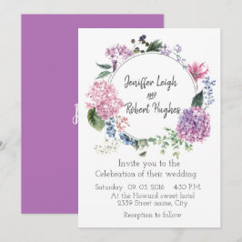 Hydrangea ultra violette Blume Einladung