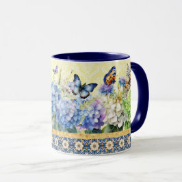Hydrangea und Butterfly-Tasse Tasse