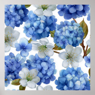 Hydrangea und Cherry Bloom Poster