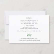 Hydrangea und Eukalyptus Wedding Details Card