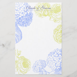 Hydrangea und Rose Hochzeitsgeschosse Briefpapier