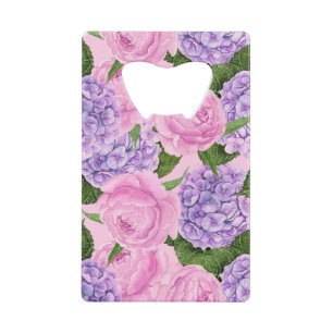 Hydrangea und Torfmuster Geldbeutel Flaschenöffner
