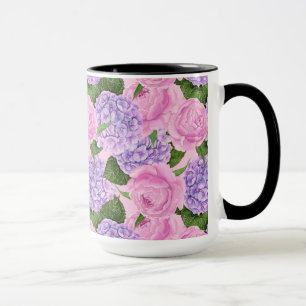 Hydrangea und Torfmuster Tasse