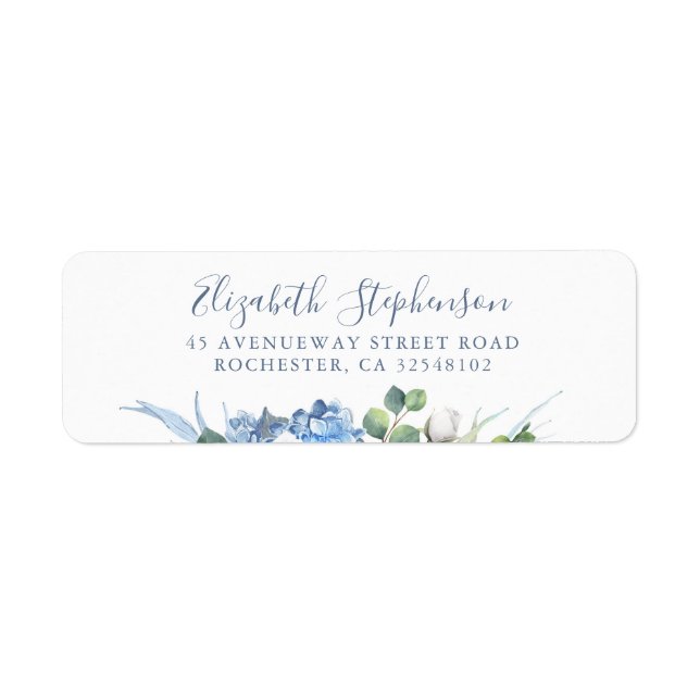 Hydrangea und weiße Blume Grüne Dusty Blue (Vorne)