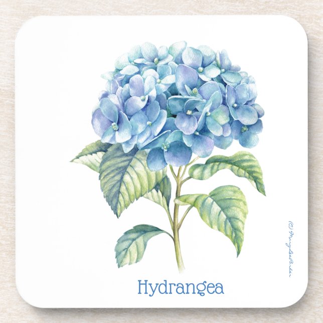 Hydrangea-Untersetzer   (c) MaryLeeParker Getränkeuntersetzer (Vorderseite)