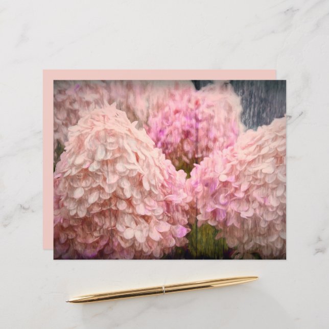 Hydrangea Vintag Blush Pink Blumenholz Decoupage (Vorderseite/Rückseite Beispiel)
