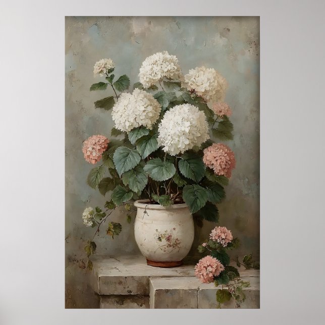 Hydrangea-Wandkunst, Antique Spring Meadow Poster (Vorne)