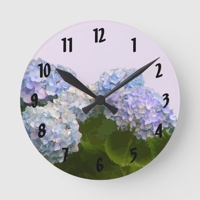Hydrangea Wanduhr (Vorderseite)