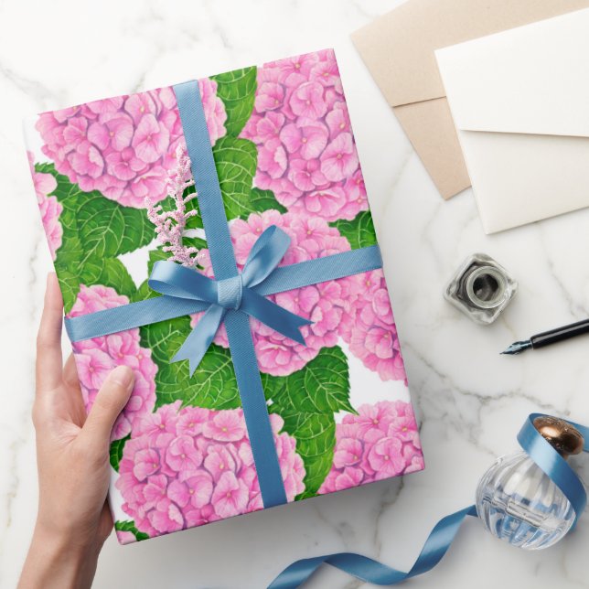 Hydrangea-Wasserfarben-Verpackungspapier Geschenkpapier (Schenken)
