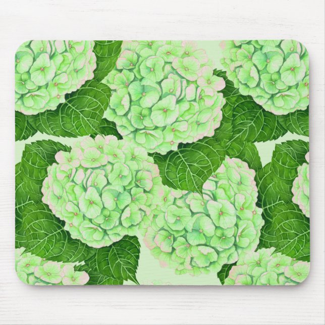 Hydrangea-Wasserfarbenmuster Mousepad (Vorne)