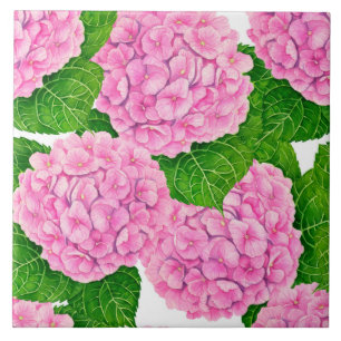 Hydrangea-Wasserfarbmuster Fliese