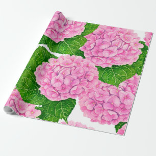 Hydrangea Wasserfarbmuster Geschenkpapier