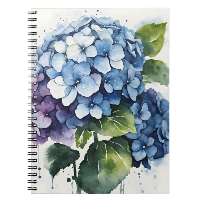Hydrangea - Watercolor flowers Notizblock (Vorderseite)