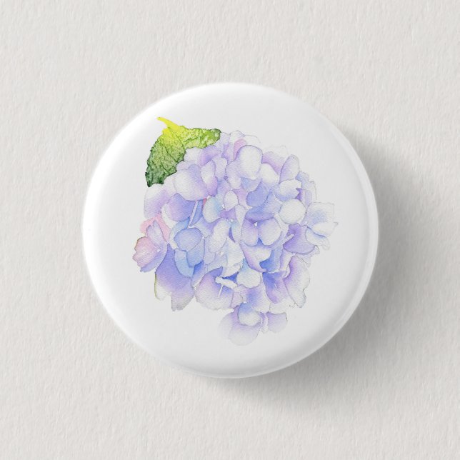 Hydrangea Watercolor Vignette Button (Vorderseite)