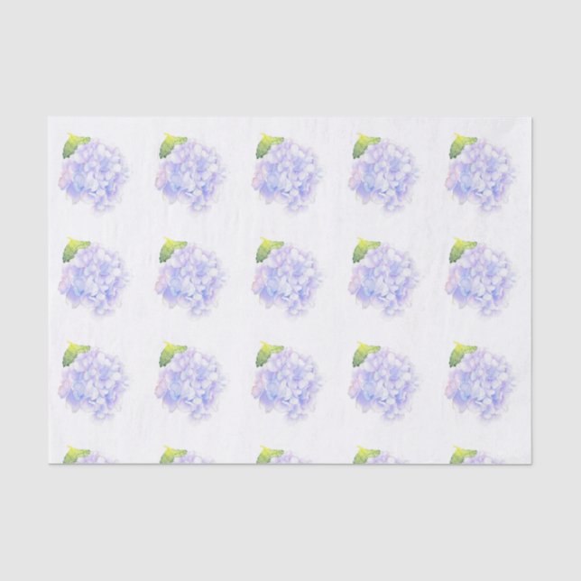 Hydrangea Watercolor Vignette Muster Seidenpapier (Vorderseite)