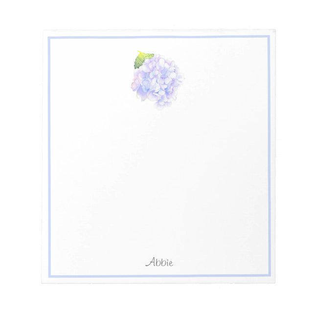 Hydrangea Watercolor Vignette Notizblock (Vorderseite)