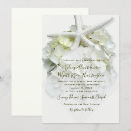 Hydrangea Wedding in Seaside Garden White Starfish Einladung