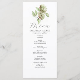 Hydrangea Wedding Menus  Menükarte
