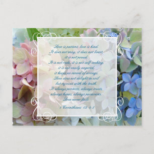 Hydrangea Wedding Save the Date Postcard Scripting Ankündigungspostkarte
