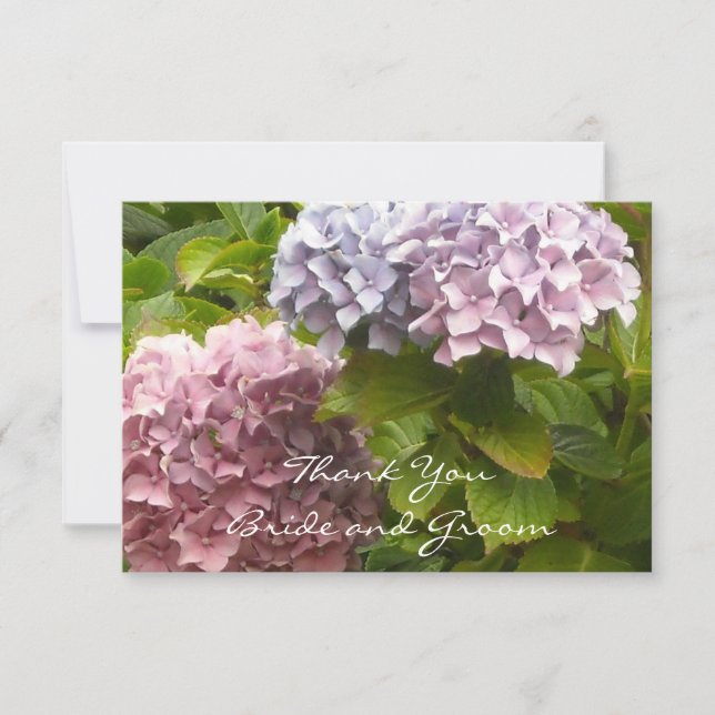 Hydrangea Wedding Vielen Dank Dankeskarte (Vorderseite)