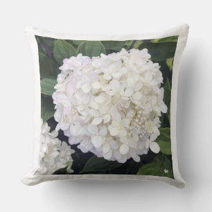 Hydrangea - Weiße und Lila Blüte - Kissen