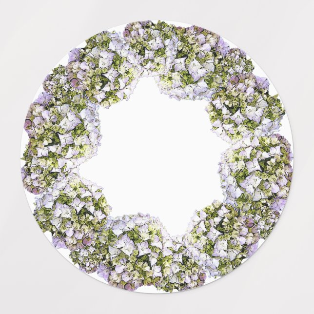 Hydrangea Wreath Etiketten (Design 3)