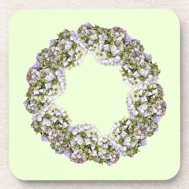 Hydrangea Wreath Getränkeuntersetzer (Vorderseite)