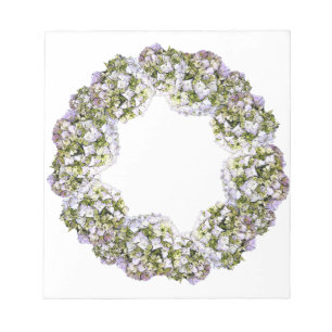Hydrangea Wreath Notizblock