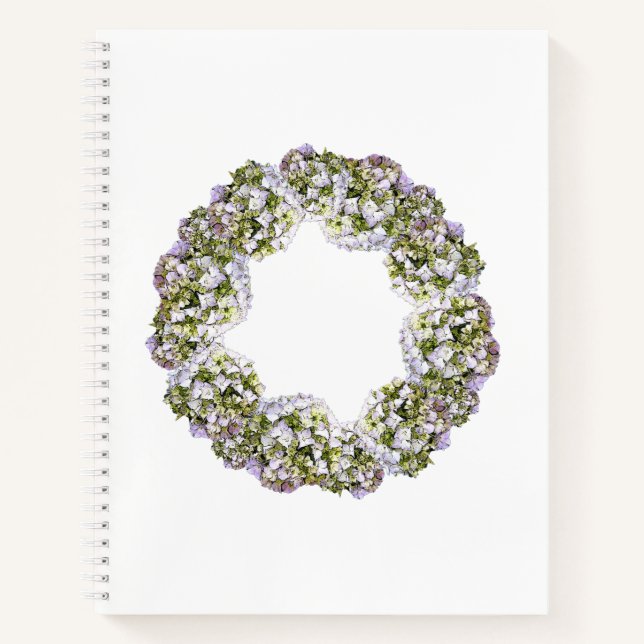 Hydrangea Wreath Notizbuch (Vorderseite)