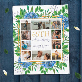 Hydrangeas 65-jähriges individuelles Foto Collage Fleecedecke