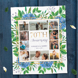 Hydrangeas 70-jähriges individuelles Foto Collage Fleecedecke