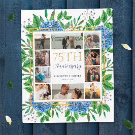 Hydrangeas 75-jähriges individuelles FotoCollage Fleecedecke