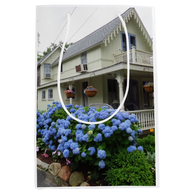 Hydrangeas an der Ecke - Martha's Vineyard Mittlere Geschenktüte (Vorderseite)