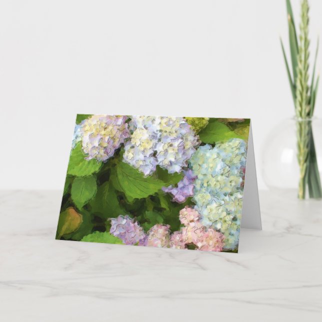 Hydrangeas-Aquarell-Gruß-Karte Karte (Vorderseite)