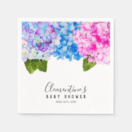 Hydrangeas Aquarellmalerei | Babydusche Serviette