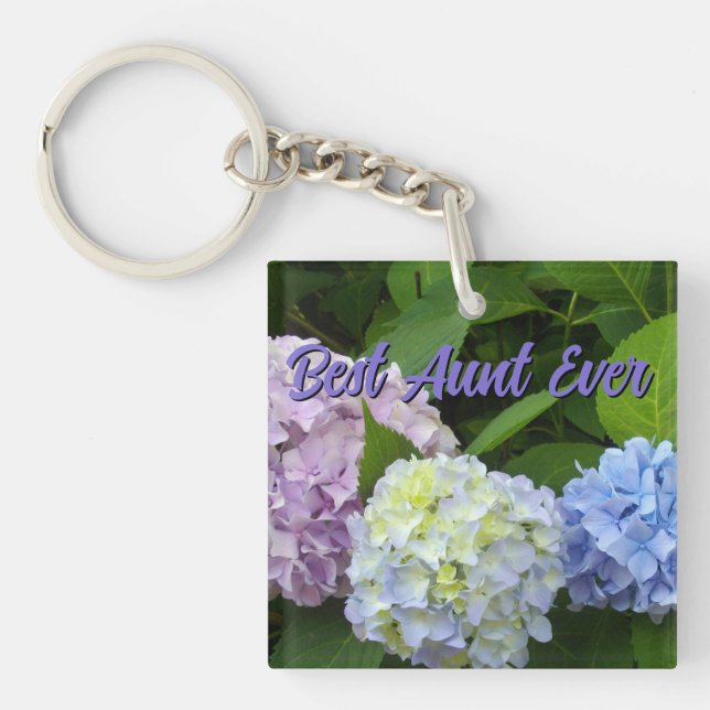 Hydrangeas, beste Tante aller Zeiten Schlüsselanhänger (Vorderseite)