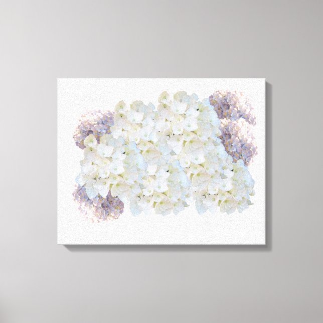 Hydrangeas Canvas, weiß und rosa Leinwanddruck (Vorderseite)