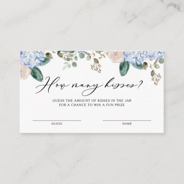 Hydrangeas Combien de baisers pour la carte Mme Ga (Devant)