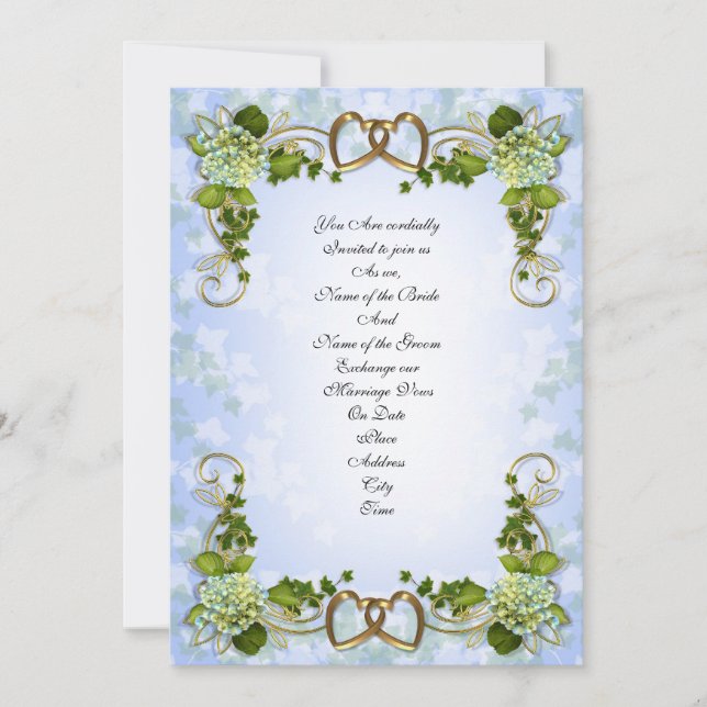 Hydrangeas de printemps faire-part de mariage (Devant)