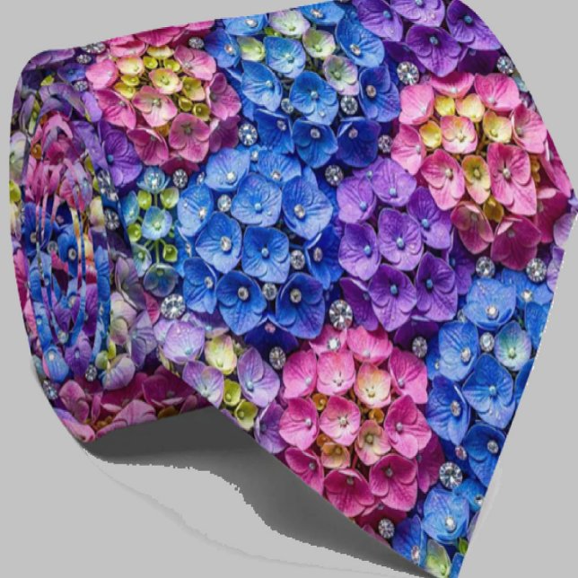 Hydrangeas & Diamonds | Brautmode und Event-Hals S Krawatte (Von Creator hochgeladen)