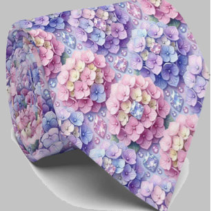 Hydrangeas & Diamonds Halsketten für Hochzeiten Krawatte