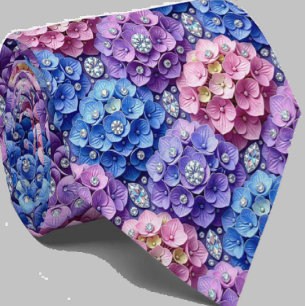 Hydrangeas & Diamonds Hochzeits- und Eventhalske Krawatte