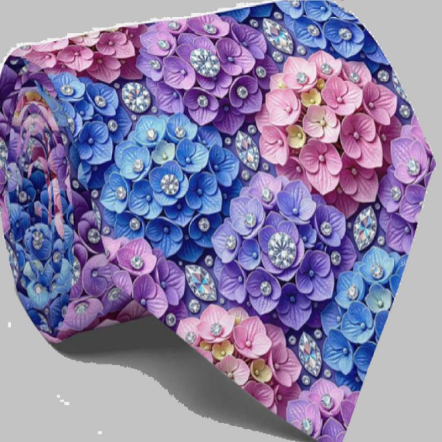 Hydrangeas & Diamonds | Hochzeits- und Eventhalske Krawatte (Von Creator hochgeladen)