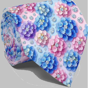 Hydrangeas & Diamonds Hochzeits- und Eventhalske Krawatte