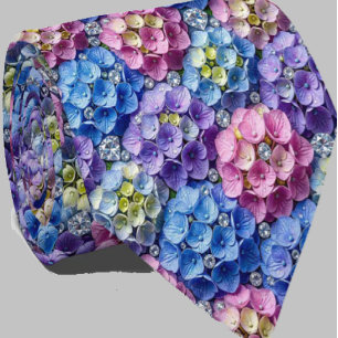 Hydrangeas & Diamonds Hochzeits- und Eventhalske Krawatte
