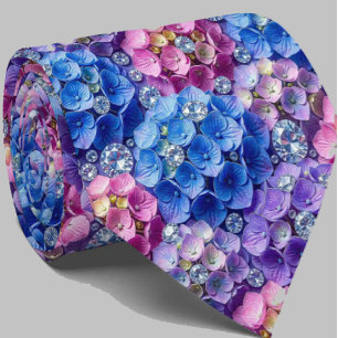 Hydrangeas & Diamonds Hochzeits- und Eventhalske Krawatte