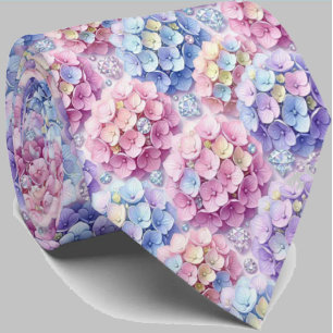 Hydrangeas & Diamonds Hochzeits- und Eventhalske Krawatte
